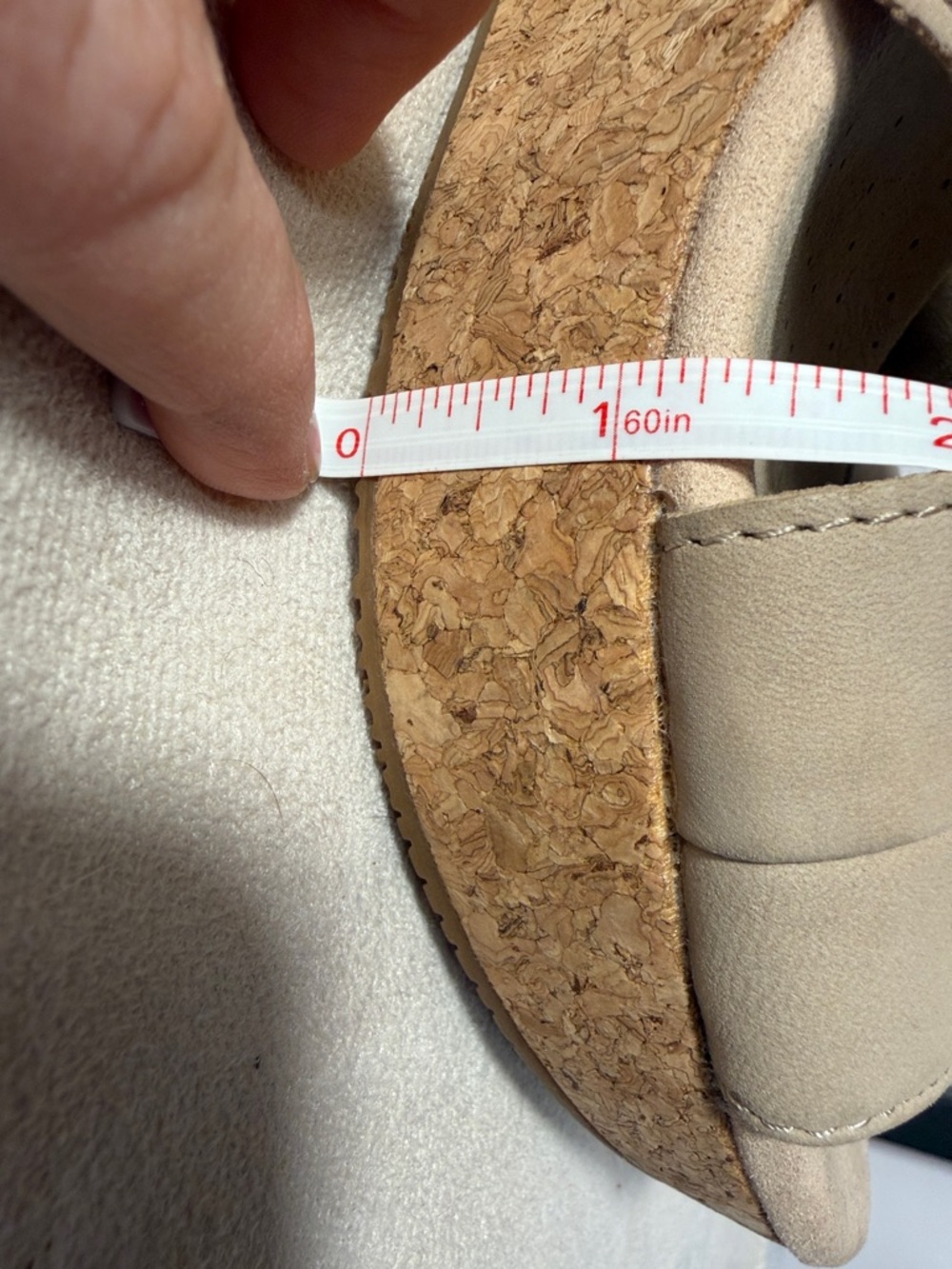 Clarks Taupe Leather Cork Slingback Wedges - Picture 12 of 12